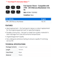 thumbnail image 2 of Fuel Injector Sleeve - Compatible with 1998 - 2010 Mercury Mountaineer 4.0L V6 - Dorman, 2 of 2