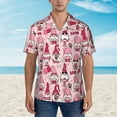 thumbnail image 2 of Bingfone Men's Short Sleeve Button Down Shirts Hawaiian Garden Gnomes Printed Beach Shirt, 2 of 7