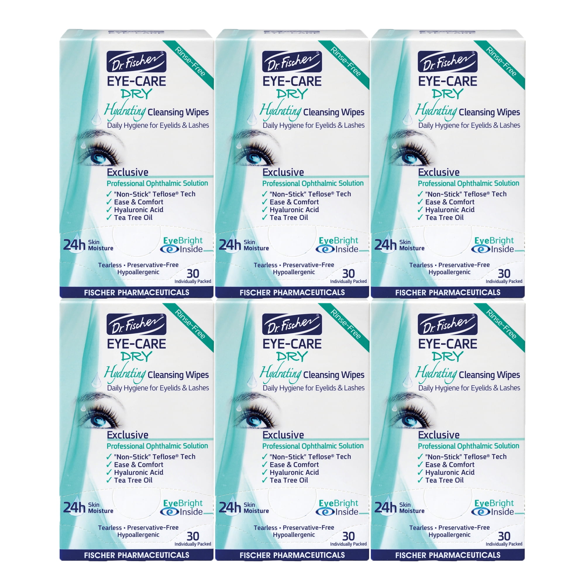 Dr. Fischer Eyelid Wipes for Blepharitis Dry Eyes, Daily Hydrating and