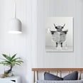 thumbnail image 4 of Whimsical Highland Cow Reading Newspaper in Toilet Canvas Print - Framed Country Cow  Wall Art for Living Room, Bedroom, Bathroom Decor, Indoor Artwork|Playful Design Cow Decor, 4 of 5