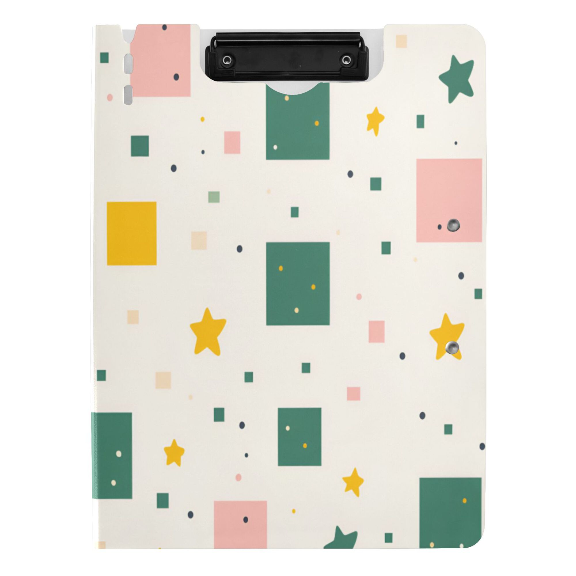FORMRS A4 Clipboard Folder with Pen Holder Horizontal Foldable School Office Binder, Green Abstract Pattern