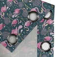 thumbnail image 4 of Ambesonne Flamingos Grommet Curtain, Exotic Bird Pattern, 50" x 120", Dark Green Pale Pink, 4 of 6