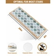 thumbnail image 5 of Green Grey Morocco Pattern Stair Treads for Wooden Steps Indoor Runner Rug Carpet, Turquoise Modern Moroccan Geometric 7 Pieces Peel and Stick Staircase Step Treads Covers Washable Door Mats 30"x8", 5 of 5