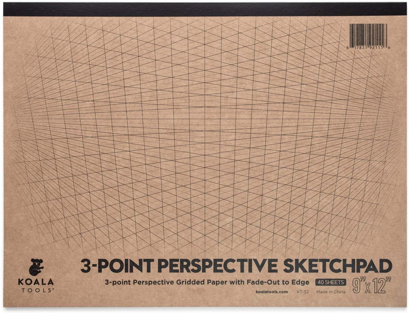 Drawing Perspective (3Point) Large Sketch Pad 9” X 12”, 40 pp. by