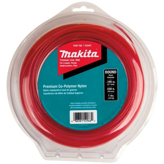 Makita T-03442 Round Trimmer Line, 0.105”, Red, 230’, 1 lbs.