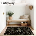 thumbnail image 3 of ODIKA 2'x3' Machine Washable Non-Slip Area Rug, Joyful Lettering with Festive Laurel and Berry Interlace High Traffic Rug, Black, 738272, 3 of 7