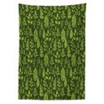 thumbnail image 3 of Ambesonne Sage Tablecloth Rectangular Table Cover, Patterned Green Leaves, 52"x70", Apple Green Dark Green, 3 of 4
