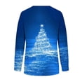 thumbnail image 4 of Craaazy Women's Christmas Long Sleeve Shirts Colorful Snowflake Christmas Tree Printed Round Neck Xmas Tops Gifts, 4 of 5