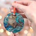 thumbnail image 4 of Swimming Otter Ornament Suncatcher, Otter and Flowers Window Hanging, Ocean Animal Lover Home Decoration, Indoor Decor, 2025, Holiday Decoration, 2025, Festive Home Accent,, 4 of 5