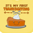 thumbnail image 4 of Inktastic It's My 1st Thanksgiving with Cute Smiling Pumpkin Pie Boys or Girls Baby Bib, 4 of 4