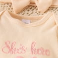 thumbnail image 3 of WOYY Girls Outfits Casual Long Sleeve Romper Jumpsuit Headband Baby Clothes Set, 3 of 4