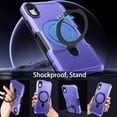 thumbnail image 2 of Design for iPhone XR Case, Built in Kickstand & Ring Holder  Grade Heavy Duty Shockproof Protective Phone Phone Cases for Apple iPhone XR 6.1", Purple, 2 of 16