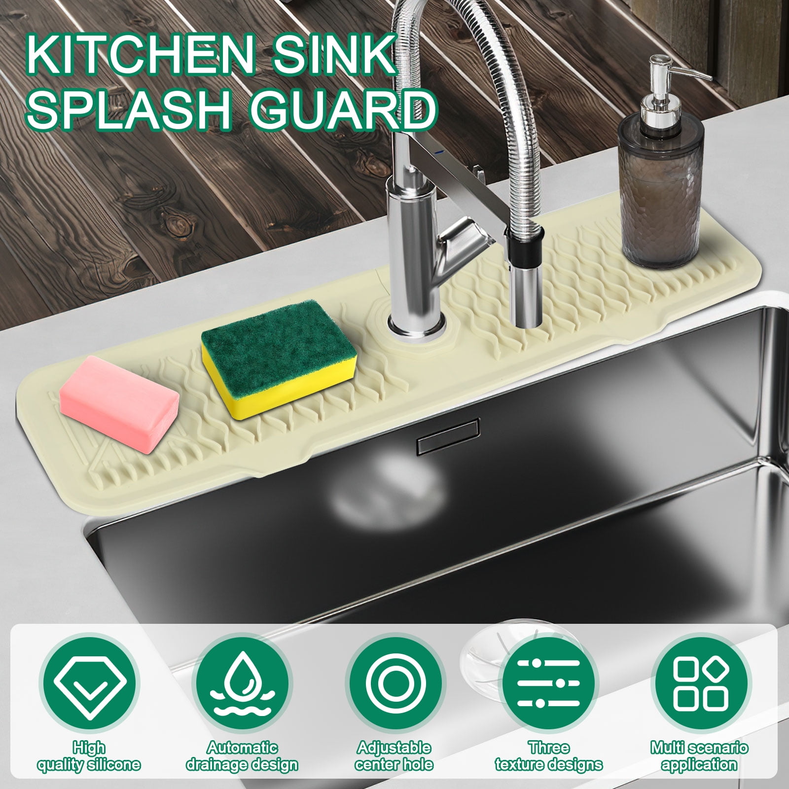 Kitcheniva Silicone Faucet Drain Pad Splash Mat