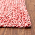 thumbnail image 4 of Super Area Rugs Country Farmhouse Braided Cotton Handmade Area Rug Red & White Rectangle 4' X 6' 4' x 6' Rectangle, 4 of 5