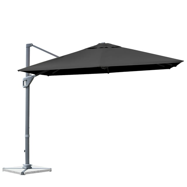 Costway 10x10 ft Patio Offset Cantilever Umbrella Aluminum 360° Rotation Tilt Gray