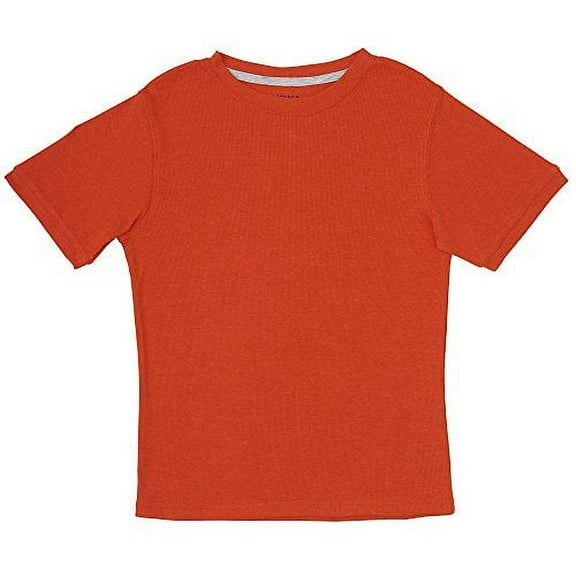 French Toast Boys' Big 2x2 Rib Tee, Orange Mandarin Heather, M (8)