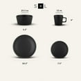 thumbnail image 3 of Stoneware 16 Piece Dinnerware Set, Plates and Bowls, Black Matte Dish, Service for 4 – Minimalist Round Style, Microwave & Dishwasher, 3 of 6