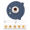 thumbnail image 6 of 15 Inch Round Placemats Set of 4, Navy Blue Geometric Non Slip Heat Insulation PP Table Mats, Modern Pure Color Abstract Striped Washable Place Mats for Kitchen Dining Party Table Decor, 6 of 7