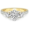 thumbnail image 3 of 3 Carat IGI Certified Round Shape Lab Grown Diamond Engagement Ring | 14K Yellow Gold | Tiara Three Stone Lab Diamond Ring | FG-VS1-VS2 Quality Friendly Diamonds, 3 of 5