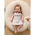 thumbnail image 5 of BemeyourBBs Toddler Baby Girls Football Outfit Baby Girl Fall Summer Tank Dress Overalls 12 18 24 Months 2 3 4 5 Years Sleeveless Rugby Embroidery A-line Striped Dress, 5 of 9