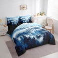thumbnail image 3 of jejeloiu Wild Flying Animal 7-Piece Bedding Comforter Set,Rustic Woodland Pine King Bedding Sets,Blue White Bed Sheets For Adult,Ultra Soft Home Decor Reversible, 3 of 8