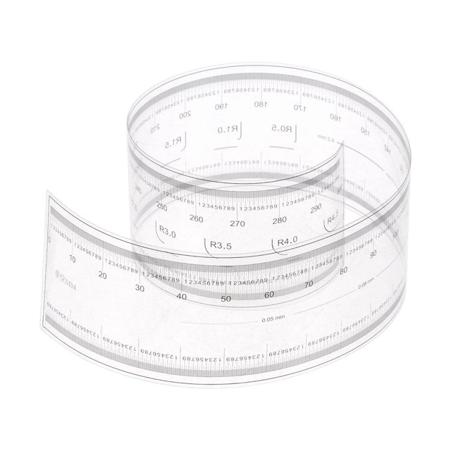 Unique Bargains Film Flexible Ruler 30cm 0.1mm Scale with R Angle & Width Lines PET Plastic Folding Straight Ruler