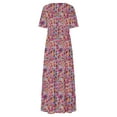 thumbnail image 7 of Penkiiy Women's Floral V-Neck Maxi Dress | Boho Summer Dress with Short Sleeve & Ankle-Length, 7 of 7