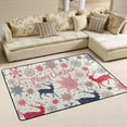thumbnail image 2 of SKYSONIC Retro Christmas Deers Non-Slip Area Rug, Ethnic Snowflakes Floor Carpet Comfort Floor Mats Decor for Indoor Front Porch Living Room Bedroom Kitchen, 36"x24", 2 of 5