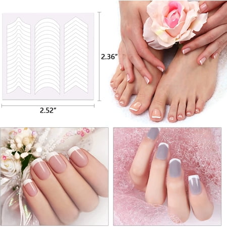 4320 Pieces 90 Sheets French Tip Nail Guides Nail Stencils Self ...