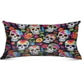 thumbnail image 2 of GZHJMY Skull and Flowers Body Pillow Cover with Zipper,Soft and Cozy Fuzzy Fleece Body Pillow Case Cover 21 x 54 in,Plush Long Body Pillow Pillowcase for Fall and Winter Home Decor, 2 of 7