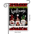 thumbnail image 4 of Merry Christmas Gnome Garden Flags 12.5x18 Double Sided Winter Yard Flag Buffalo Plaid Burlap Farmhouse Welcome Decorative Flags for Outside Outdoor Lawn Xmas Decoration, 4 of 6