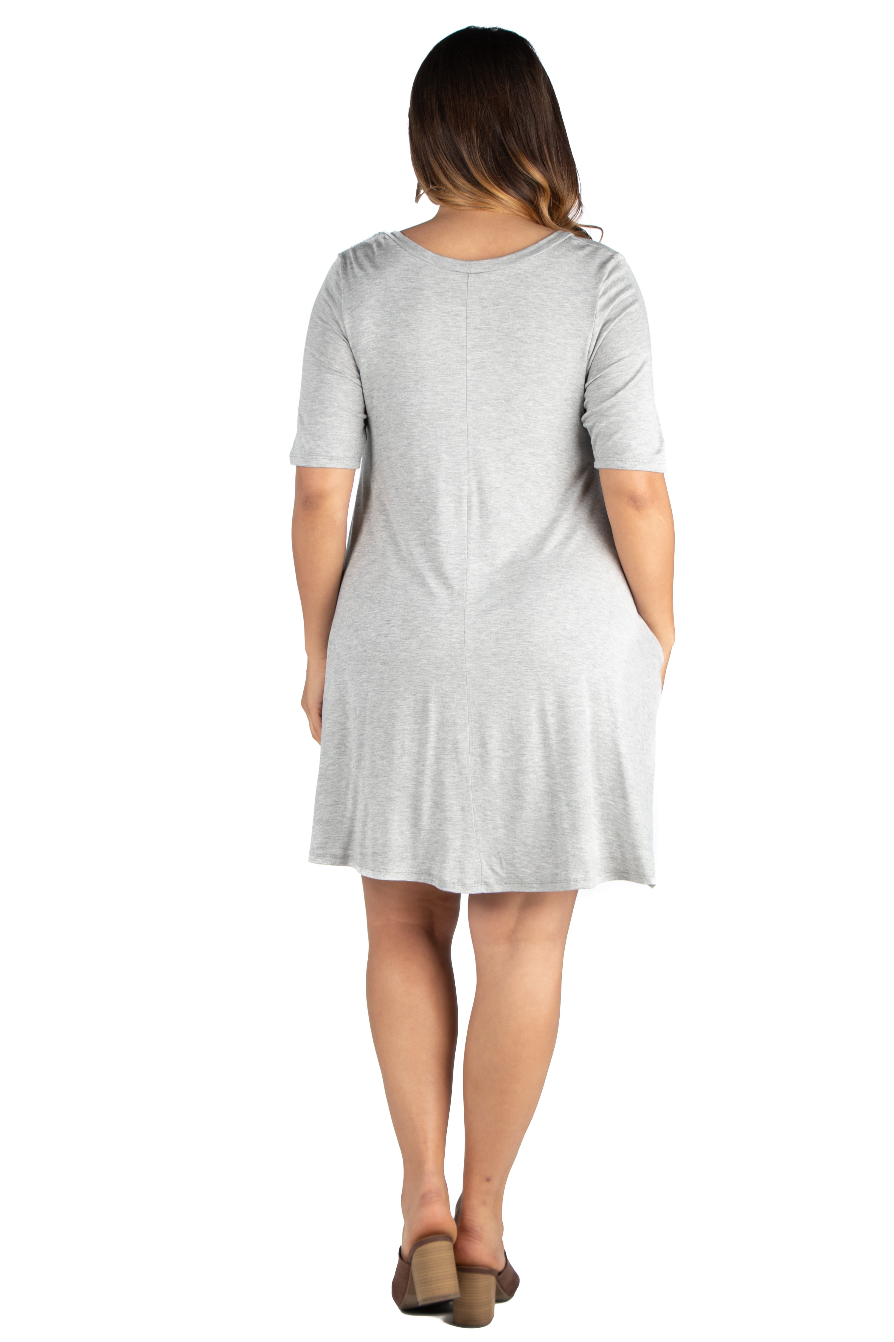 Women’s Plus Size Knee Length Pocket T Shirt Dress