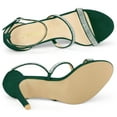 thumbnail image 4 of BLISSFUL STEP Women's Rhinestone Ankle Strap Heel Sandals, 4 of 5