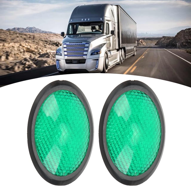 Reflector 2 Uds Pegatina Reflectante Universal Reflectores De advertencia Ovalados Verdes Para Coches Motocicletas Camiones