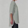 thumbnail image 5 of LEKWK Linen Tunic Tops for Women V-Neck Half Sleeve High Low Shirts Lightweight Breathable Casual Shirts with Pockets Fall Vacation Travel Outfits, 5 of 9