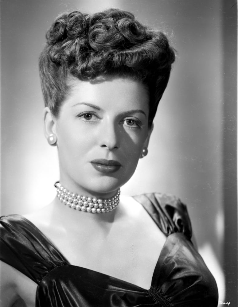 Betty Hill Portrait in Black Velvet Dress with Pearl Necklace Photo ...