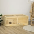 thumbnail image 2 of PawHut Wooden Hamster Cage w/ Sliding Tray for Gerbils, Natural Wood, 2 of 10