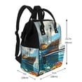 thumbnail image 2 of Pofeuu Floral Ship On Ocean Print Diaper Bag Backpack, Multifunction Travel Pack Maternity Baby Changing Bags, Large Capacity, Waterproof, 2 of 6