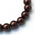thumbnail image 2 of U8MO 105pcs/Strd 8~9mm Baking Painted Pearlized Glass Pearl Round Beads Loose Spacer-Saddle Brown*2, 2 of 4