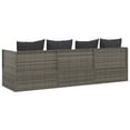 thumbnail image 3 of vidaXL Outdoor Lounge Bed with Cushions Grey Poly Rattan, 3 of 5