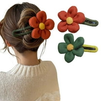 Flower Hair Claw Clips for Women, 2Pcs Large Sunflower Hair Jaw Clips Hair Catch Barrette Jaw Clamp Non-slip Hair Claw Clips Hair Accessories for Women