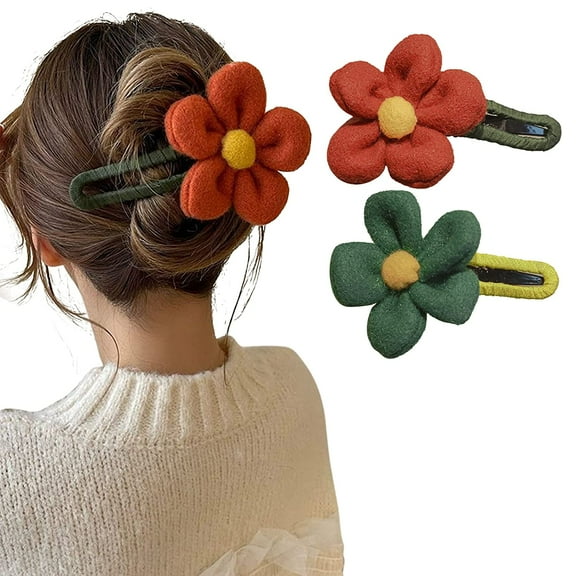 Flower Hair Claw Clips for Women, 2Pcs Large Sunflower Hair Jaw Clips Hair Catch Barrette Jaw Clamp Non-slip Hair Claw Clips Hair Accessories for Women
