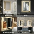 thumbnail image 7 of JIOABL 24X32 LED Bathroom Mirror with Lights, Anti-Fog, Dimmable, Backlit + Front Lit, Lighted Bathroom Vanity Mirror for Wall, Memory Function, Tempered Glass, Shatter-Proof, 7 of 7