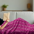 thumbnail image 3 of Geometric Soft Flannel Fleece Throw Blanket, Pink Tones Design Diagonal Squares in Symmetric Warm Colored Repetition, Cozy Plush for Indoor and Outdoor Use, 50" x 60", Magenta Baby Pink, by Ambesonne, 3 of 5