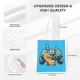 thumbnail image 4 of DouZhe Reusable Grocery Bags, Cartoon Rock Game Controller Lightweight Polyester Canvas Cloth Tote Bag for Travle Gym Shopping School, 15" x 16", 4 of 7