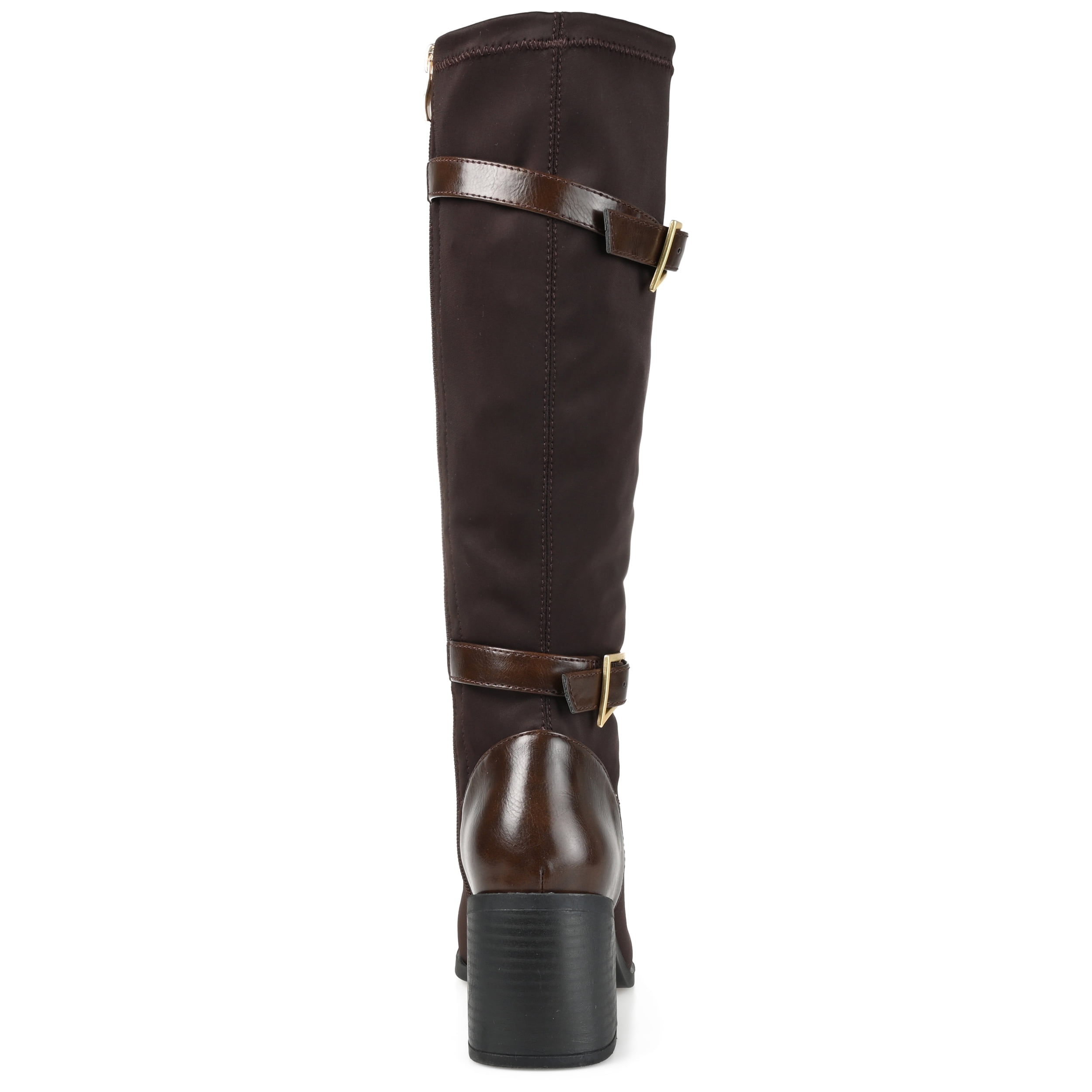 Journee Womens Gaibree Extra Wide Calf Stacked Heel Knee High Boots