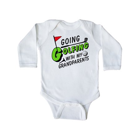 

Inktastic Going Golfing with my Grandparents- kids golf Gift Baby Boy or Baby Girl Long Sleeve Bodysuit