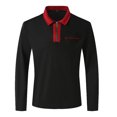 thumbnail image 5 of Huresd Mens Polo Shirts Quarter Zipper Breathable Shirts for Men Fashion Collared Long Sleeve Shirt Wine XL, 5 of 5