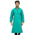 thumbnail image 6 of Atasi Men's Long Green Kurta Dupion Indian Shirt Ethnic Tunic-Medium, 6 of 7