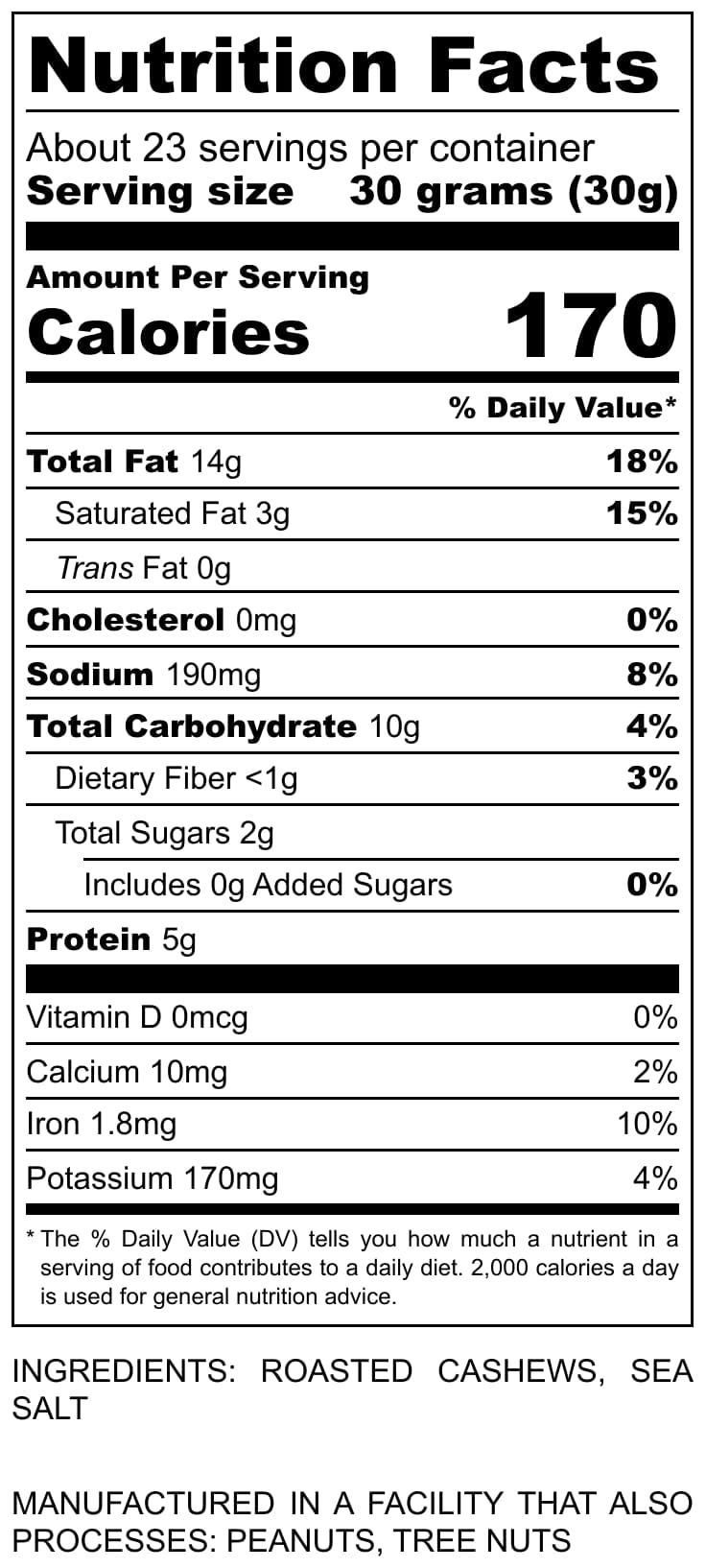 Dry Roasted Whole Cashews with Sea Salt-24oz-No Oil No PPO Non GMO Vegan Kosher I'M A NUT